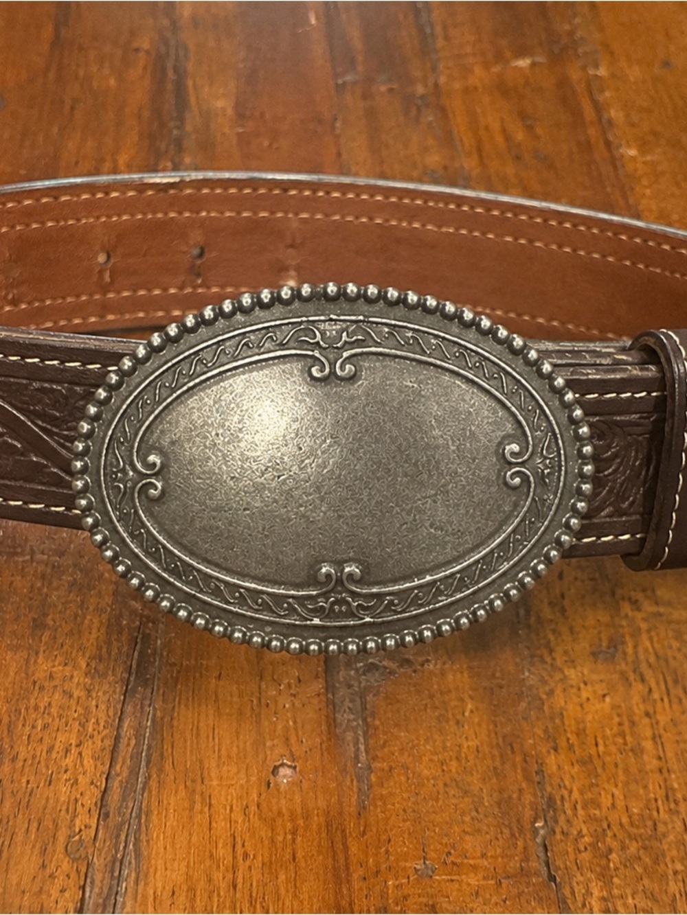 Vintage Silver Western Belt Buckle